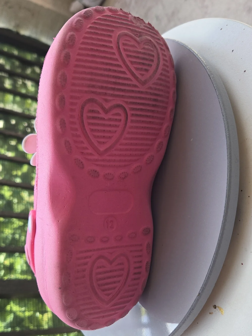 Kids Pink Heart-Cut Clog Sandals with Flower Accent